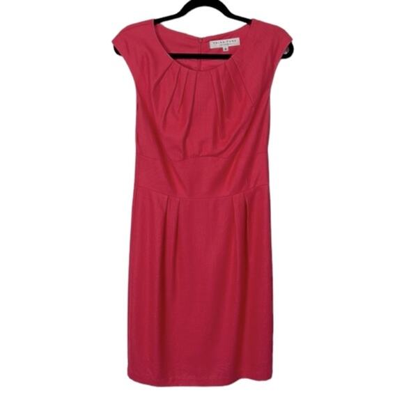 Trina Turk Pleated Coral Cap Sleeve Mini Dress, Women’s Size 8 - Picture 1 of 6